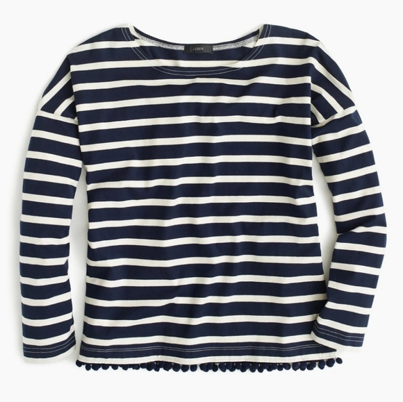 J CREW POM POMS STRIPED T- SHIRT SIZE M - Picture 9 of 9